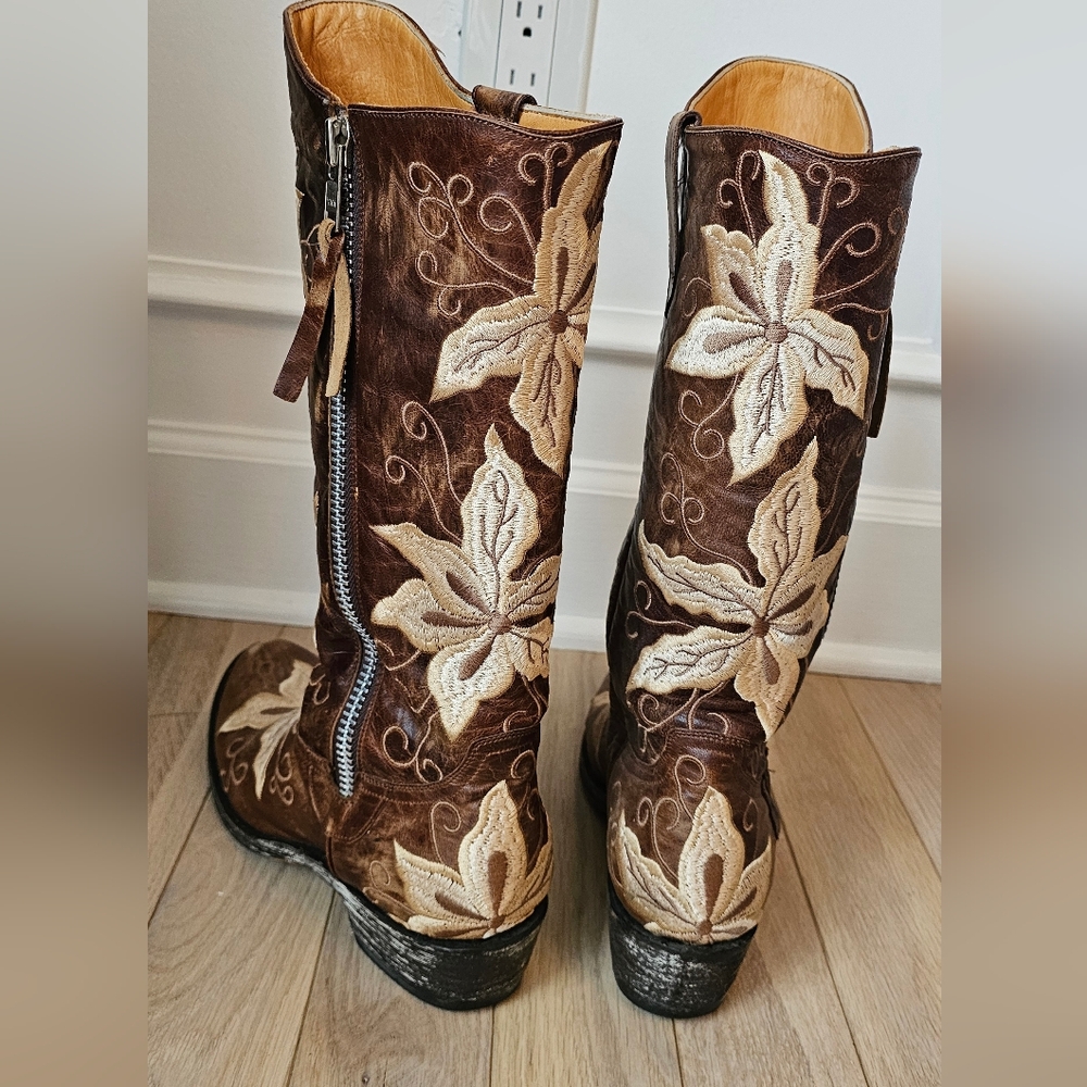 **Rare** Old Gringo Embroidered Brown Razz Boots Size 9m - Picture 8 of 16